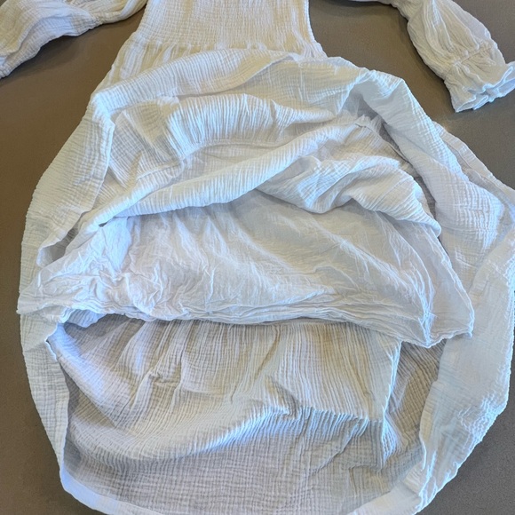 o.p.t Brigitte Dress Smocked bodice Puffed Tiered Sleeves Cotton Sz Small - Picture 7 of 16